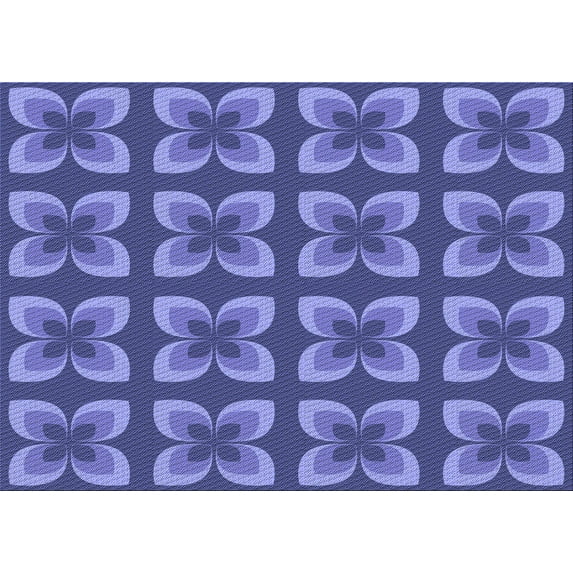 Ahgly Company Indoor Rectangle Patterned Sky Blue Dress Blue Area Rugs, 5' x 8'