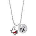 thumbnail image 1 of Delight Jewelry Silvertone Texas with Jalapeno - Silvertone Script Initial Disc - W - Charm Necklace, 20"+3"., 1 of 4