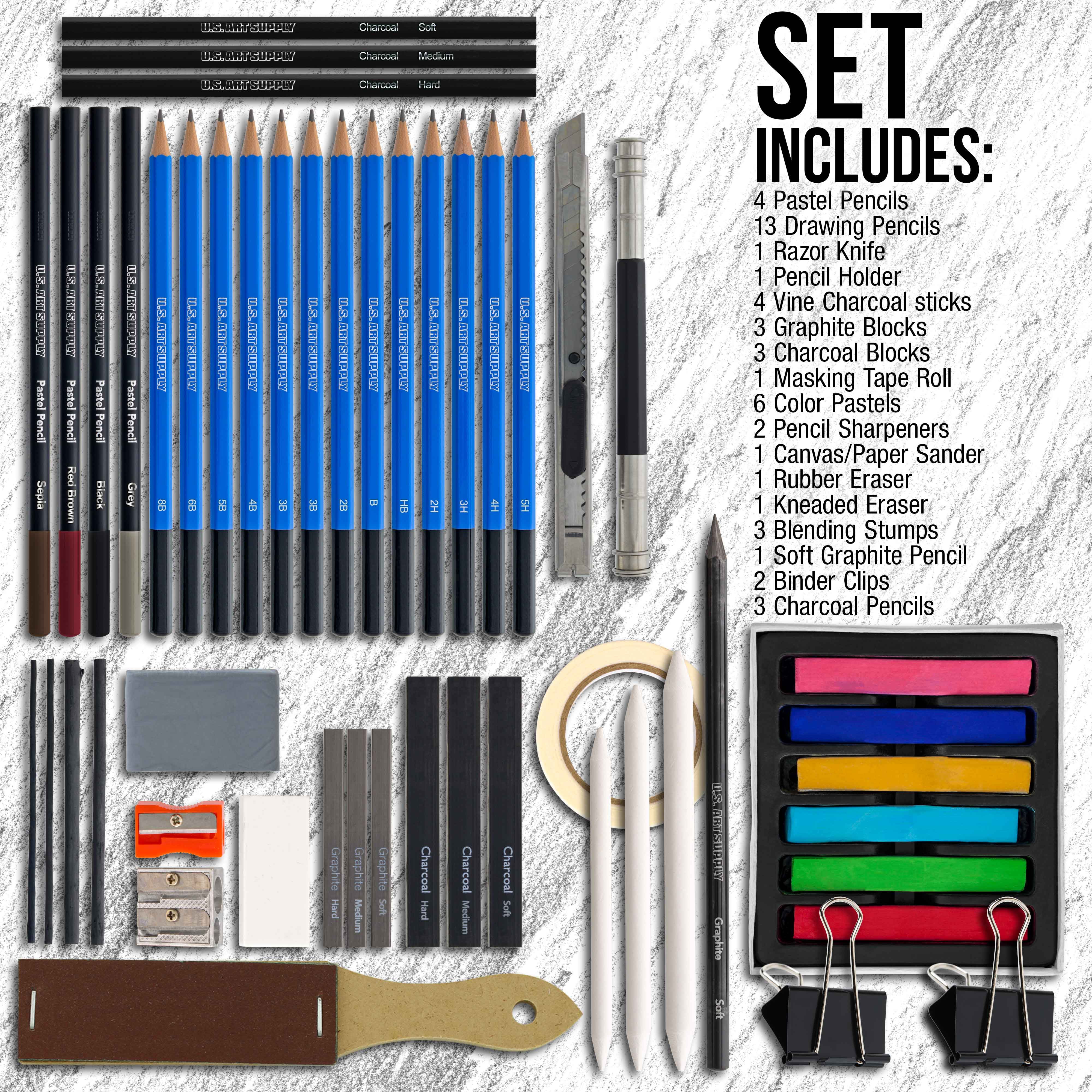 Drawing Sketching Pencil Kit by Pennelli Art Supplies includes Zip Case