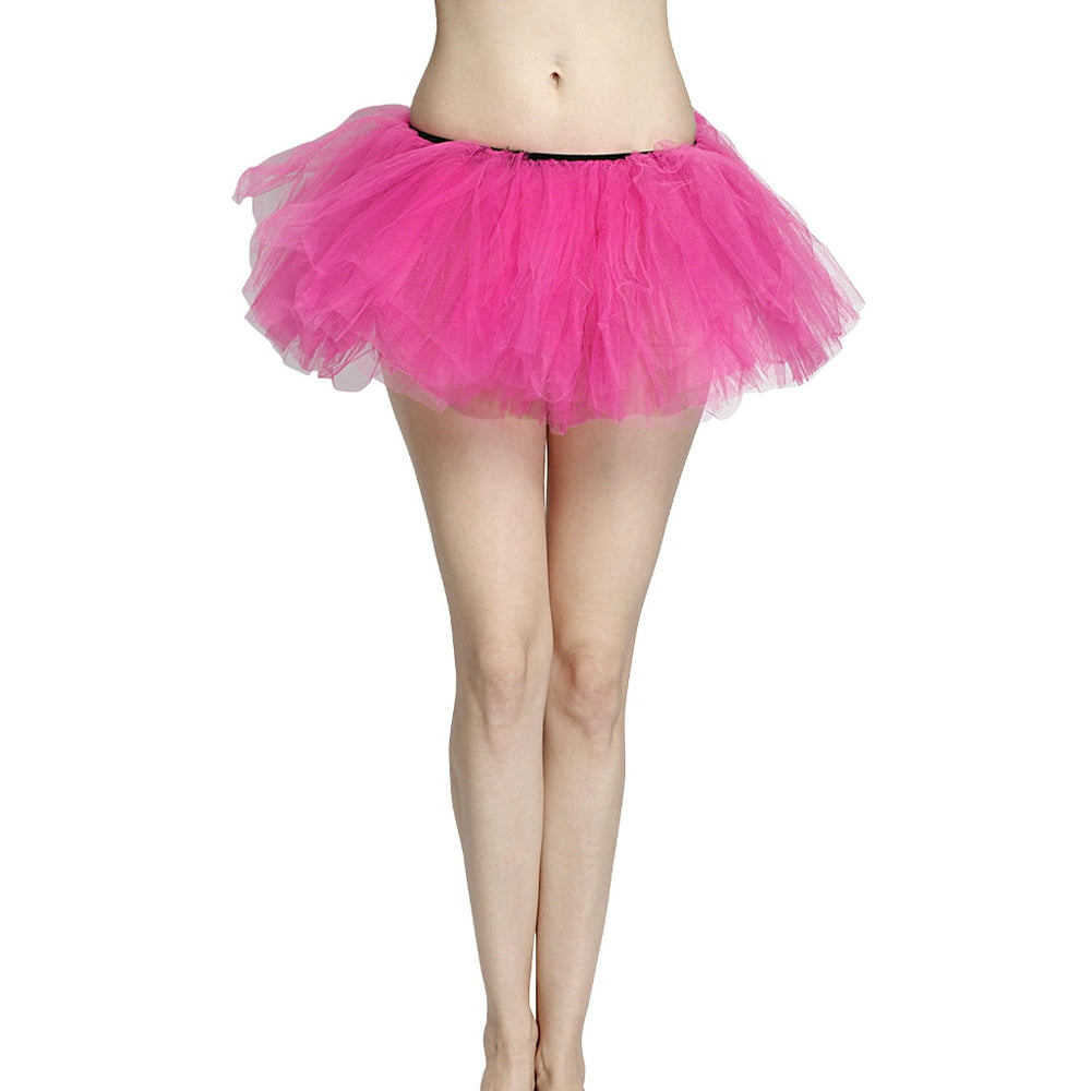 Hot Pink Adult Size 5-Layer Tulle Tutu Skirt - Princess Halloween ...