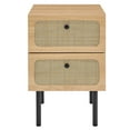 thumbnail image 4 of Modway Chaucer 2-Drawer Particleboard and Rattan Nightstand in Oak, 4 of 5