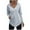 Sky Blue, variant on HAiming Hoodies for Womens Solid Color Long Sleeve V Neck Drawstring Tops Fall Winter Casual Loose Pullover Blouse