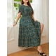 thumbnail image 3 of Vestido, Vestido de talla grande para mujer Vestido informal de manga corta con estampado floral Meterk 4X-grande, 3 of 7