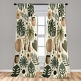 thumbnail image 3 of Ambesonne Leafy Art Curtains 2 Panel Set, Monstera Leaves Bohemian, Pair of - 28" x 95", Laurel Green Camel Beige, 3 of 4