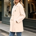 thumbnail image 4 of Guluxicc Womens Dressy Coats Double Button Lapel Collar Long Sleeve Coats with Side Pockets for Everyday Fall Winter, 4 of 5