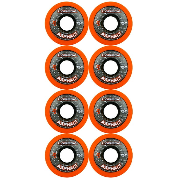 LABEDA WHEELS Inline Roller Hockey GRIPPER ASPHALT OUTDOOR ORANGE 59mm 85A x8