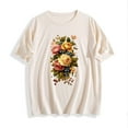 thumbnail image 4 of Busydd Graphic Tees for Women Trendy Floral Print Short Sleeve Summer Tops Casual Comfy Crewneck Going Out Tops for Women XL, 4 of 4