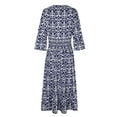 thumbnail image 4 of hoksml Summer& Fall Dresses for Women 2023 on Clearance! Fashion Casual Ditsy Floral Print A-Line Pleated Sun Dress Womens 3/4 Flutter Sleeve V-Neck Midi Wrap Dresses, 4 of 6