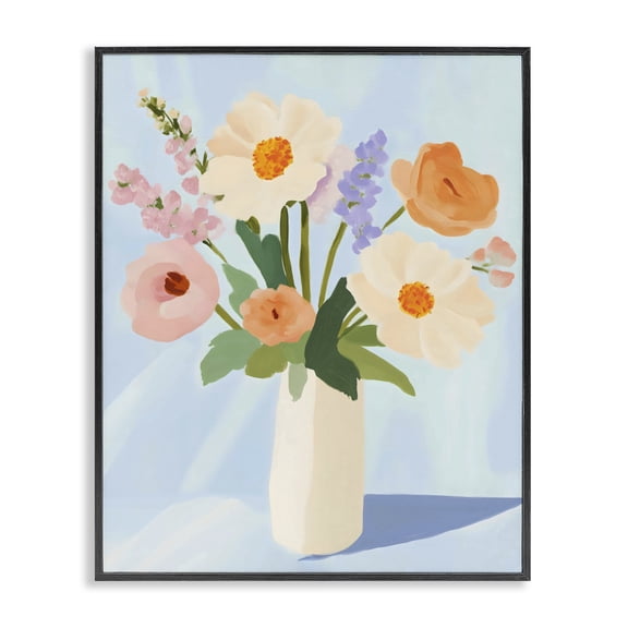 Stupell Industries Floral Bouquet in Sleek White Vase Black Framed Giclee Art, design by The Prints Vibe