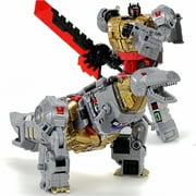 Szxc Transformer Toys Deformation Dinoking Volcanicus Grimlock Slag Sludge Snarl Swoop Slash Dinobots Combiner 5 in 1 KO Action Figure Model 8.5in(Color : Grimlock)