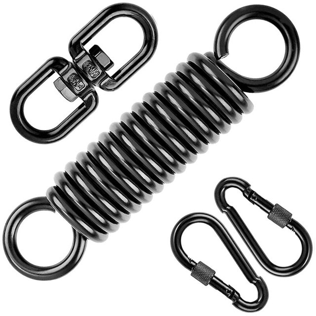 Muelle giratorio para silla colgante, con 2 mosquetones y gancho giratorio de 360 °, capacidad de carga de 250 kg para silla colgante, hamaca, yoga, etc.