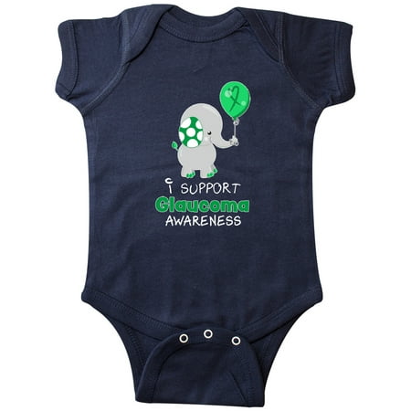

Inktastic I Support Glaucoma Awareness Elephant and Green Balloon Gift Baby Boy or Baby Girl Bodysuit