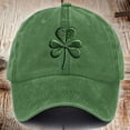 thumbnail image 2 of LNZGNM Unisex St Patricks Day Clover Cap Embroidered Cotton Adjustable Baseball Cap Vintage Distressed Dad Hat Outdoor Sun Hat,Green, 2 of 3