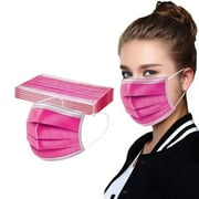 50 Pcs Face Masks in Dusty Colors, Soft Disposable Facial Mouth Cover, 3 Ply Protectors with Elastic Earloops, Breathable Non-woven, 50 ct