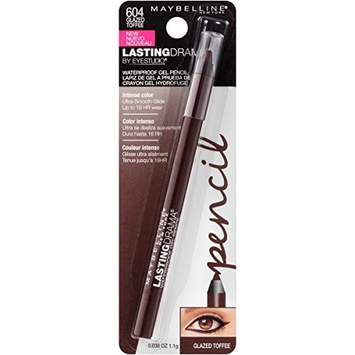 Maybelline New York Eyestudio Lasting Drama Waterproof Gel Eye Pencil, Glazed Toffee, 0.38 Ounce