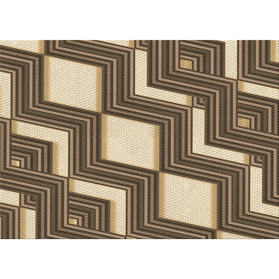 Ahgly Company Indoor Rectangle Patterned Brown Sugar Brown Area Rugs, 2' x 5'