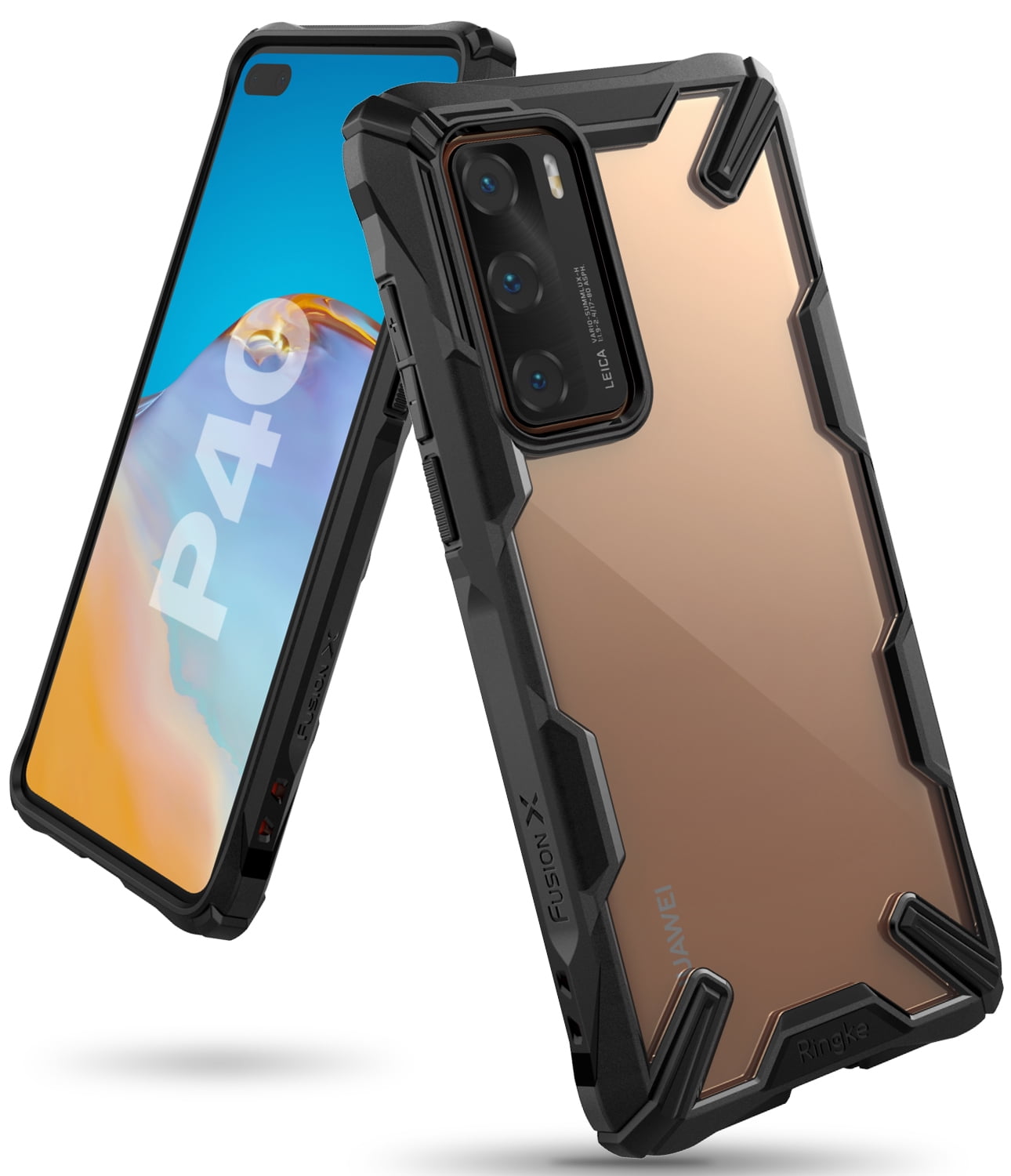 Huawei P40 Case, Huawei P40 Cover, Ringke [FusionX] Black Walmart