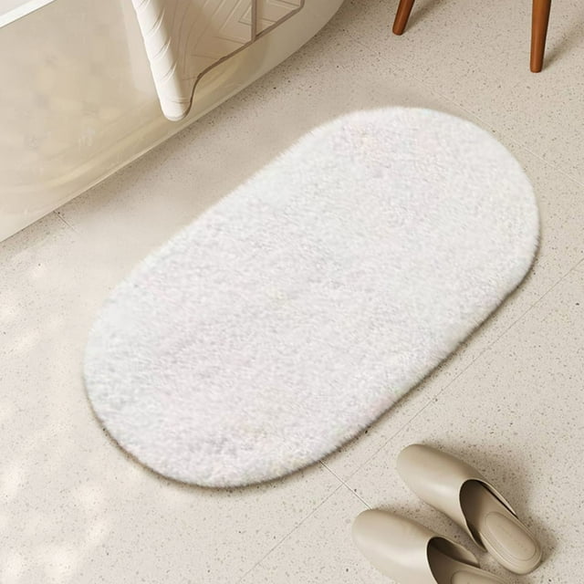 Tapete absorbente para baño | Espuma ovalada antideslizante de microfibra | Moqueta de 23,62x35,43 pulgadas | Alfombra de acceso de secado rápido | Tapete decorativo suave y lavable para el hogar