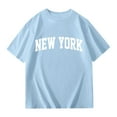 thumbnail image 4 of WOYY Big Girls New York T-Shirt Letter Print Short Sleeve Loose T Shirt, Sizes 3-14, 4 of 5
