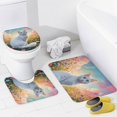 thumbnail image 3 of Cute Cat Print Shower Curtain 4-Piece Bathroom Decor Set, Includes Large 72" x 72" Shower Curtain, Toilet Cover Mat, U-Shaped Mat, Non-Slip Floor Mat, 3 of 7