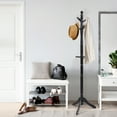 thumbnail image 3 of Patiojoy Free Standing Coat Rack Solid Wood Cat Tree w/9 Hooks & 2 Adjustable Height Black, 3 of 5