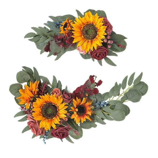 Fake Rose Flower Swag Decorative Flower Arrangement Floral Swag