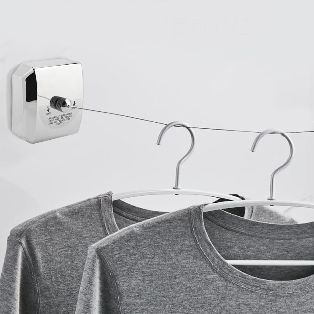 Portable Retractable Clothesline Indoor Outdoor  Hanger Clothes Drying Rack Rope