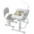thumbnail image 2 of 70CM Lifting table top can tilt children's study desk and chair gray (with reading frame and USB lamp), 2 of 9