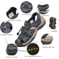thumbnail image 3 of Rumpra Men’s Closed Toe Sport Sandals, Lightweight Leather Outdoor Hiking Water Shoes, 3 of 10