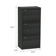 thumbnail image 5 of IRIS USA 3 Tier Bookcase with Magnetic Doors, Small Storage Cabinet and Shelves Unit, Black, 5 of 5
