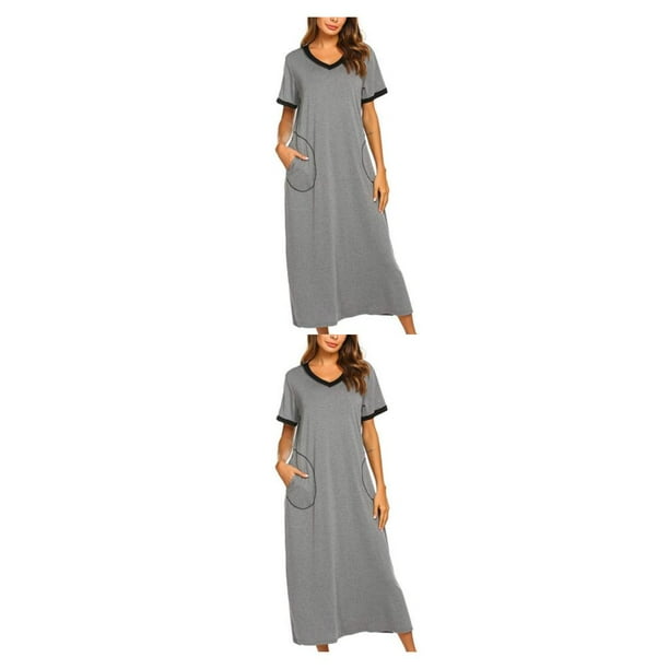Batas de mujer Minnieouse Camisón Manga de dormir Gris plateado M Gris-plata METRO 2Conjunto