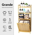 thumbnail image 2 of Cesta de Lavandería, Cesto Para Ropa Sucia con 3 Niveles de Almacenamiento, Muévete Fácilmente, Bote de ropa Sucia con Bolsa Extraíble, Para Lavadero, Baño y Dormitorio, 119 * 50 * 30CM, 2 of 9