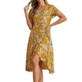 thumbnail image 2 of INSPIRE CHIC Women's Midi Wrap Summer Tropical Floral Dress, 2 of 5
