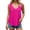 Z-Hot Pink296, variant on JIAYUE Women's Shirts Sleeveless Casual Solid Color Pearl Edge V-Neck Titted Summer Comfort Plus Size Tee For Everyday Wear Female Classic Tops