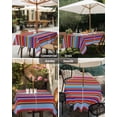 thumbnail image 5 of Rainbow Striped Square Outdoor Tablecloth, Waterproof Table Cloth Cover with Umbrella Hole and Zipper, Red Blue Yellow Geometric Abstract Table Protector for Patio Party Picnic 60"x60", 5 of 6