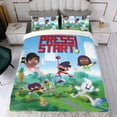 thumbnail image 4 of Presiona Start Conjunto de sábanas temático, trío de piezas, cómodo y amigable con la piel, diseño único, regalo de decoración para el hogar para familiares, amigos y fans,173cm *218cm, 4 of 6