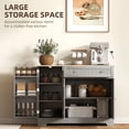 thumbnail image 4 of HOMCOM Sideboard Buffet Cabinet with Drawer, Adjustable Shelf, Grey, 4 of 10