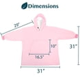 thumbnail image 5 of PAVILIA Blanket Sweatshirt with Sherpa Lining for Kids, Children | Super Soft, Warm, Reversible Hoodie Blanket for Boys, Girls | Giant Hood, Oversized Fleece Pullover With Pocket (Pink), 5 of 7