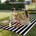 thumbnail image 4 of Black Striped Indoor Outdoor Rugs 6x9 Ft, Black and White Stripes Outdoor Patio Rugs Mat Washable Outside Area Rugs Carpet for Porch Deck RV Camping Pool Balcony Backyard, 4 of 9