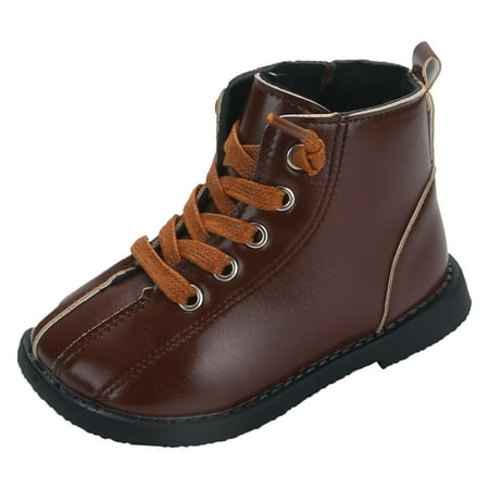 

kamemir Unisex Baby Walking Shoes First Walker Shoes Genuine Leather Classic Infant Shoes(Brown 6.5)