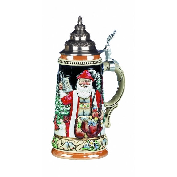 German Beer Stein Alpine Santa with Silent Night Chapel 0.75 liter tankard, beer mug KI 04-3Z 0,75L