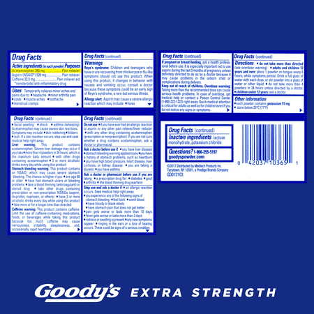 Goody's Extra Strength Headache Powder, 50 Powder Sticks