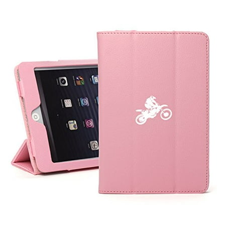 Motocross Leather - For Apple iPad Mini 4 Light Pink Leather Magnetic Smart Case Cover Stand Dirt Motocross MX Bike Rider
