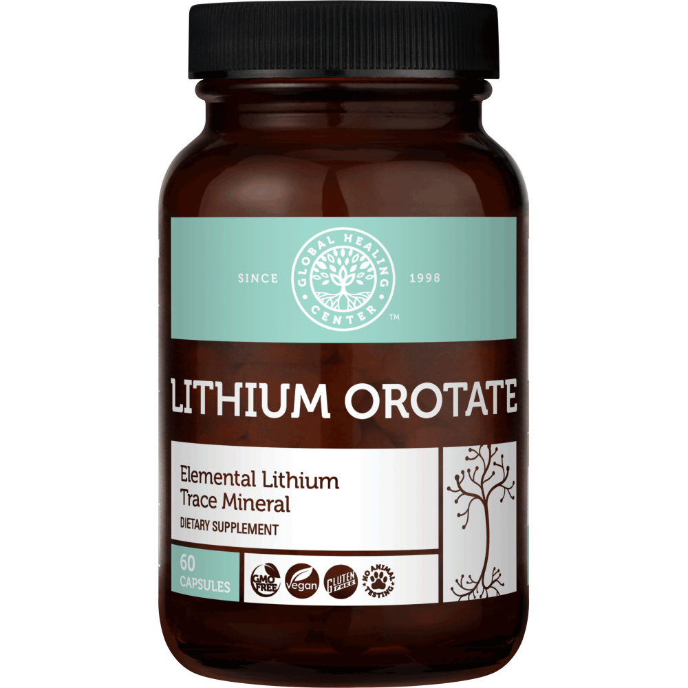 Lithium Orotate Dietary Supplement by Global Healing® Brand, 60