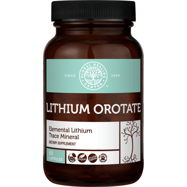 Lithium Orotate Dietary Supplement by Global Healing® Brand, 60