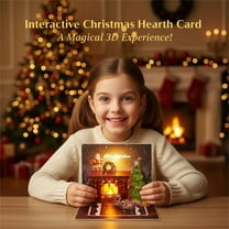 3D Interactive Glowing Christmas Card - Musical LED Light-Up Holiday Card, Festive Christmas Greeting Card, Interactive Sound & Light Card for Family & Friends, Durable Paper Christmas Decor