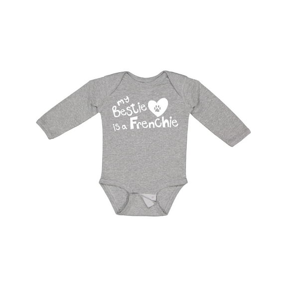 Inktastic Bestie Frenchie Boys or Girls Long Sleeve Baby Bodysuit