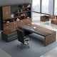 thumbnail image 4 of Luxury L Shaped Office Desk Corner Computer Conference Reception Office Desk Organizer Executive Bureau Meuble Table Furniture My Lux Decor Round, 4 of 13