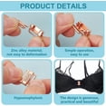 thumbnail image 5 of 12 Pcs Rhinestone Bikini Connectors Bra Strap Hooks for Sewing Bikini Halter Swimsuit Tops Lingerie Rings Metal Bathing Suit Clips Adjustment Slider for Slip Dress Rose Gold, 5 of 6