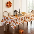 thumbnail image 3 of Autumns Thanksgiving Tablecloth,Fall Fabric Table Cloth, Bountiful Pumpkin Maple Leaf Easy Care Wipeable and Reusable Table Cover (60 X 102 INCH, Rectangle), 3 of 6